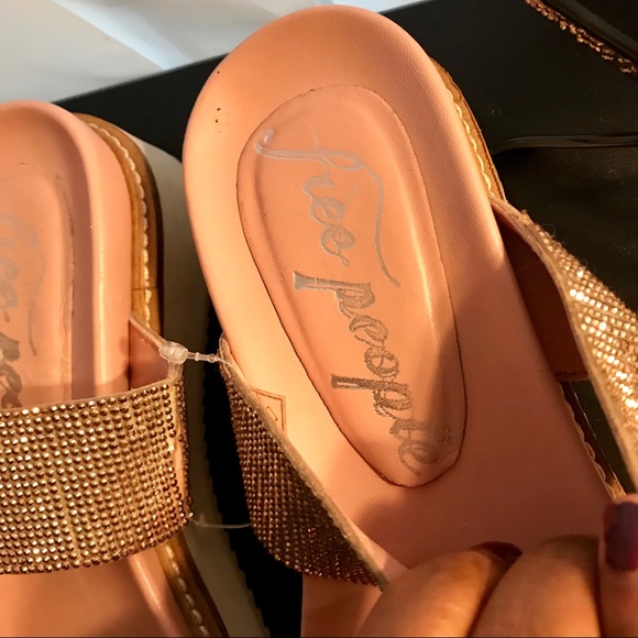🔥✨Free People Gold bling double strap sandal✨🔥 - Picture 3 of 6